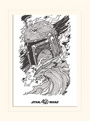 Star Wars 40. Jahrestag 'Boba Fett' montiert Drucken,30 x 40 cm von Star Wars