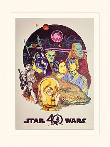 Star Wars 40. Jahrestag 'Zeichen' montiert Drucken, 30 x 40 cm von Star Wars
