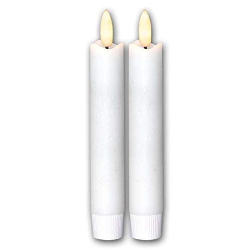 LED Stabkerzen "Flamme", 2er Set, weiß, 15x2cm von Star