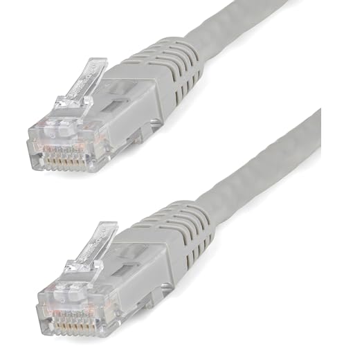 StarTech. com C6PATCH50GR, CAT6 Ethernet-Kabel, 15,2 m, CAT 6, Gigabit-Ethernet-Draht, 650 MHz, 100 W, PoE++, RJ45, UTP, geformt, Kategorie 6, Netzwerk/Patchkabel mit Zugentlastung, Fluke getestet, von StarTech.com