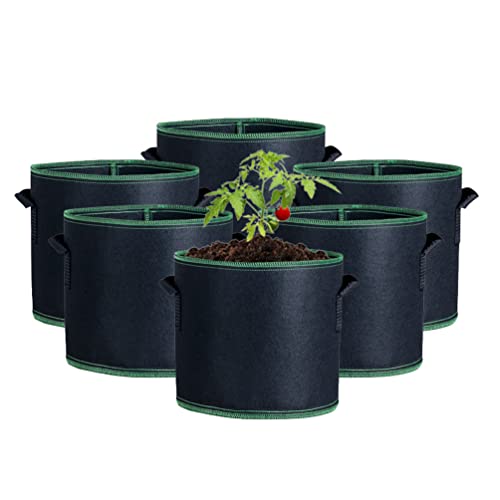 Stareal 6-Pack 10L Gemüse Grow Taschen, Garten Pflanze Grow Taschen Atmungsaktive Vliesstoff Pflanzentöpfe Mit Griffen Indoor Oder Outdoor Grow Container Für Gemüse/Blume/Pflanze/Früchte von Stareal