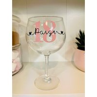 Personalisiertes Cocktail Gin Glas, Altersglas, 21. Geburtstagsgeschenk Für Sie, 30. Geburtstagsgeschenk, 18. Geburtstag, Runder Geburtstag von StarlyGifts