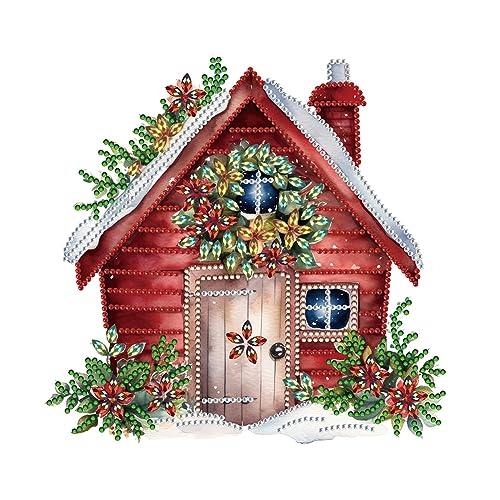 Starnearby 5D Diamond Painting Kits für Erwachsene Weihnachten Diamant Painting Bilder Speziell Geformten Diamant Malerei Set für Wand Und Eingang Dekorationen 30x30cm(Weihnachtshütte F) von Starnearby