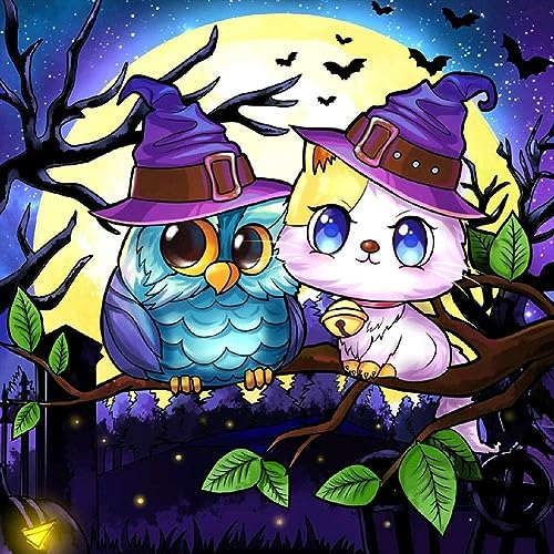 Starnearby DIY Diamond Painting Halloween Diamant Painting Bilder Erwachsene Diamond Painting Set Arts Craf Diamant Malerei für Kinder und Anfänger Zuhause Deko Wanddekoration 30x30cm(C) von Starnearby