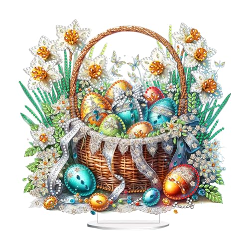 Starnearby DIY Diamond Painting Ostern Deko, Ostern Malerei Ostereier Tischdeko, Diamant Painting Ostereier, Diamant Malerei Frühling Ornamente Festliches Geschenk Ostern von Starnearby