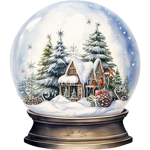 Starnearby DIY Diamond Painting Weihnachten Diamant Painting Bilder Erwachsene Diamond Painting Set Winter Landschaft Kristallkugel Diamant Malerei für Anfänger Zuhause Deko Wanddekoration 30x30cm(C) von Starnearby