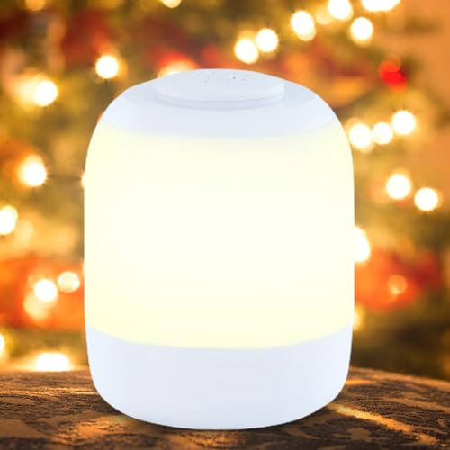 Starnearby Nachttischlampe Touch Dimmbar, LED Tischlampe Kabellos mit 3 Modi, Nachtlicht Kinder USB Aufladbar 2200mAh Akku, Nachtlicht Dimmbar für Schlafzimmer Kinderzimmer Camping (Weiß) von Starnearby