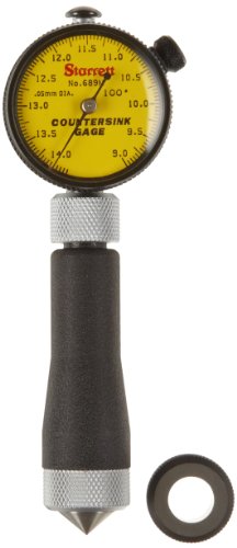 Starrett 689 m-3z Millimeter Lesen Kegelsenker Gauge mit Zifferblatt Gelb, 100 ° Winkel, 9–14,2 mm Range von Starrett