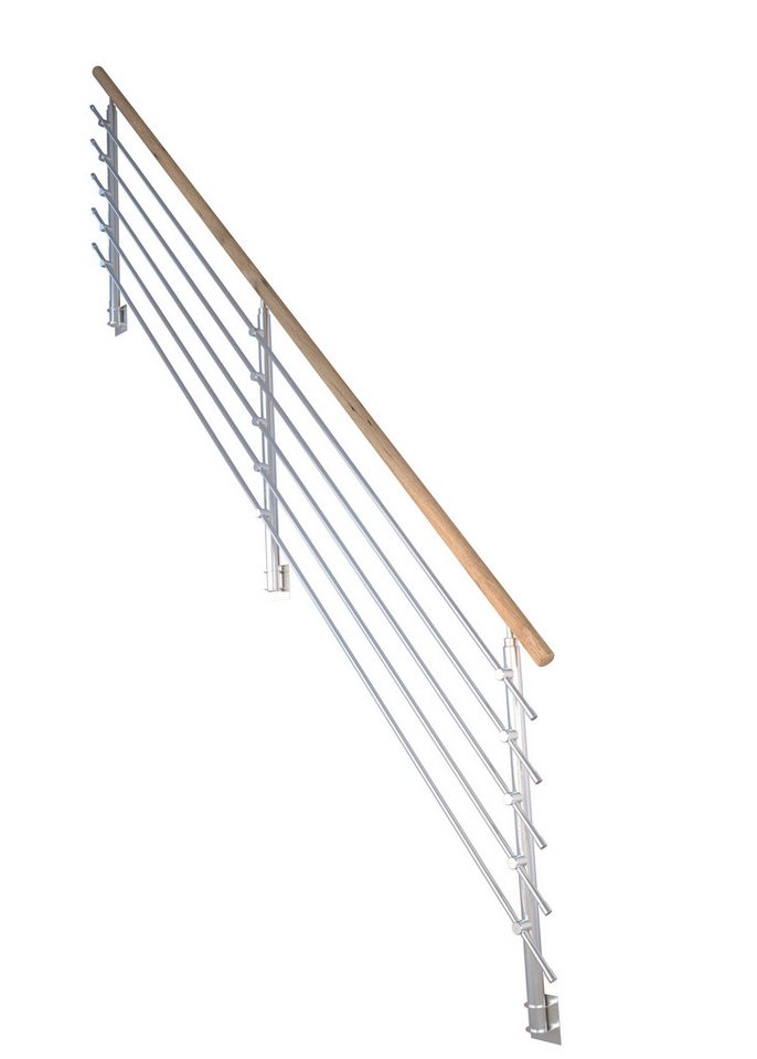 Starwood Treppengeländer Treppengeländer Modell Kos Gerade-15 Stufen-Design-Eiche-Unbeschichtet von Starwood