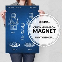 stahl Poster - Patent Blaupause Magnet Montiertes Vollmetall Wandkunst Geburtstagsgeschenk Instrumente Sport Gaming von SteelPosterCom