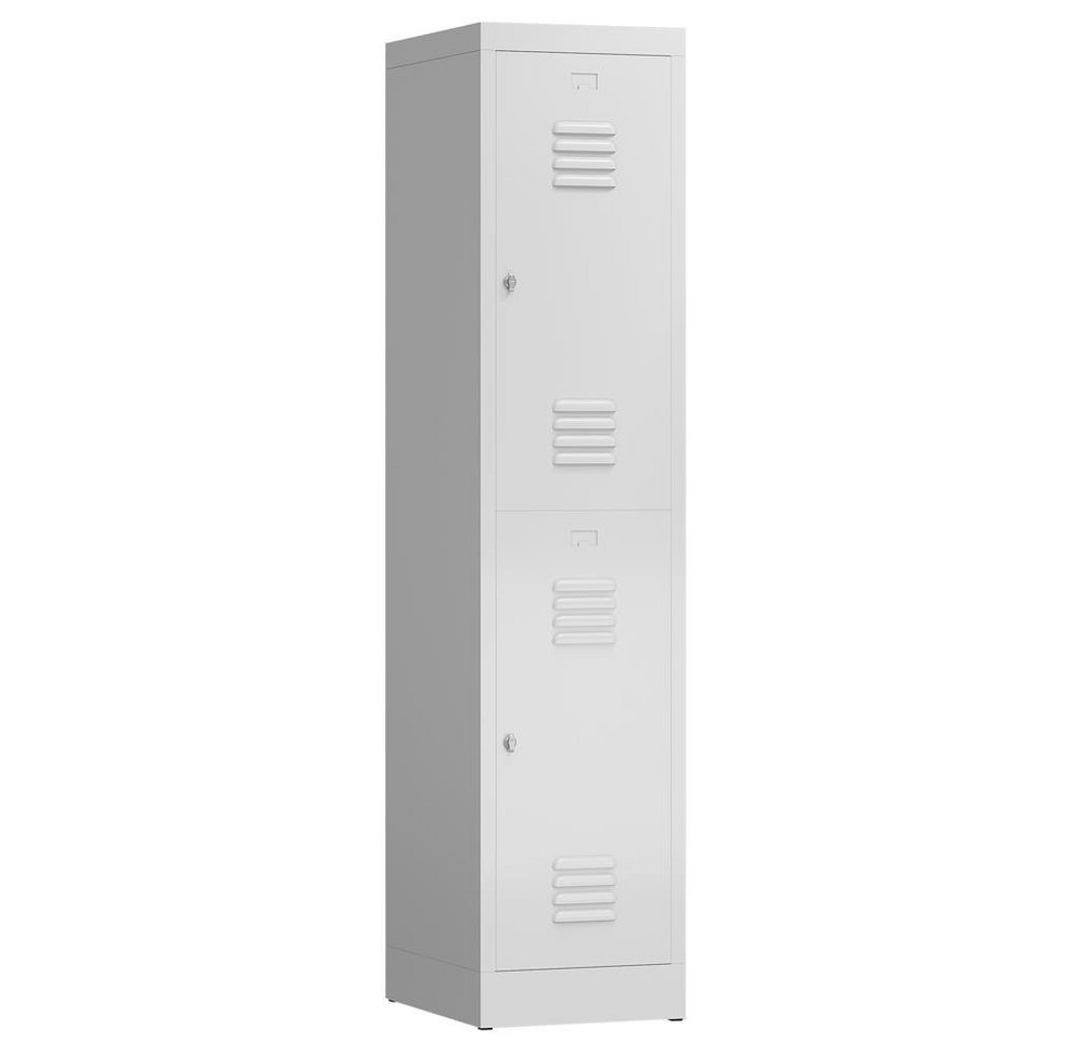 Steelboxx Spind ClassiX Garderobenschrank, 1 Abteil doppelstöckig, 1800 x 415 x 500 mm (1-St) Komplett verschweißt und montiert - keine Montage erforderlich von Steelboxx