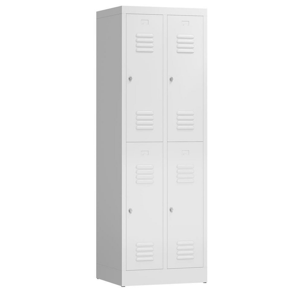 Steelboxx Spind ClassiX Garderobenschrank, 2 Abteile doppelstöckig, 1800 x 590 x 500 (1-St) Komplett verschweißt und montiert - keine Montage erforderlich von Steelboxx