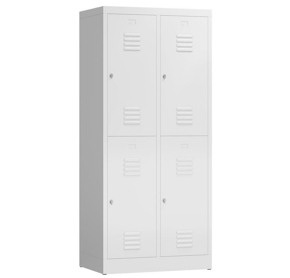 Steelboxx Spind ClassiX Garderobenschrank, 2 Abteile doppelstöckig, 1800 x 800 x 500 (1-St) Komplett verschweißt und montiert, keine Montage erforderlich von Steelboxx