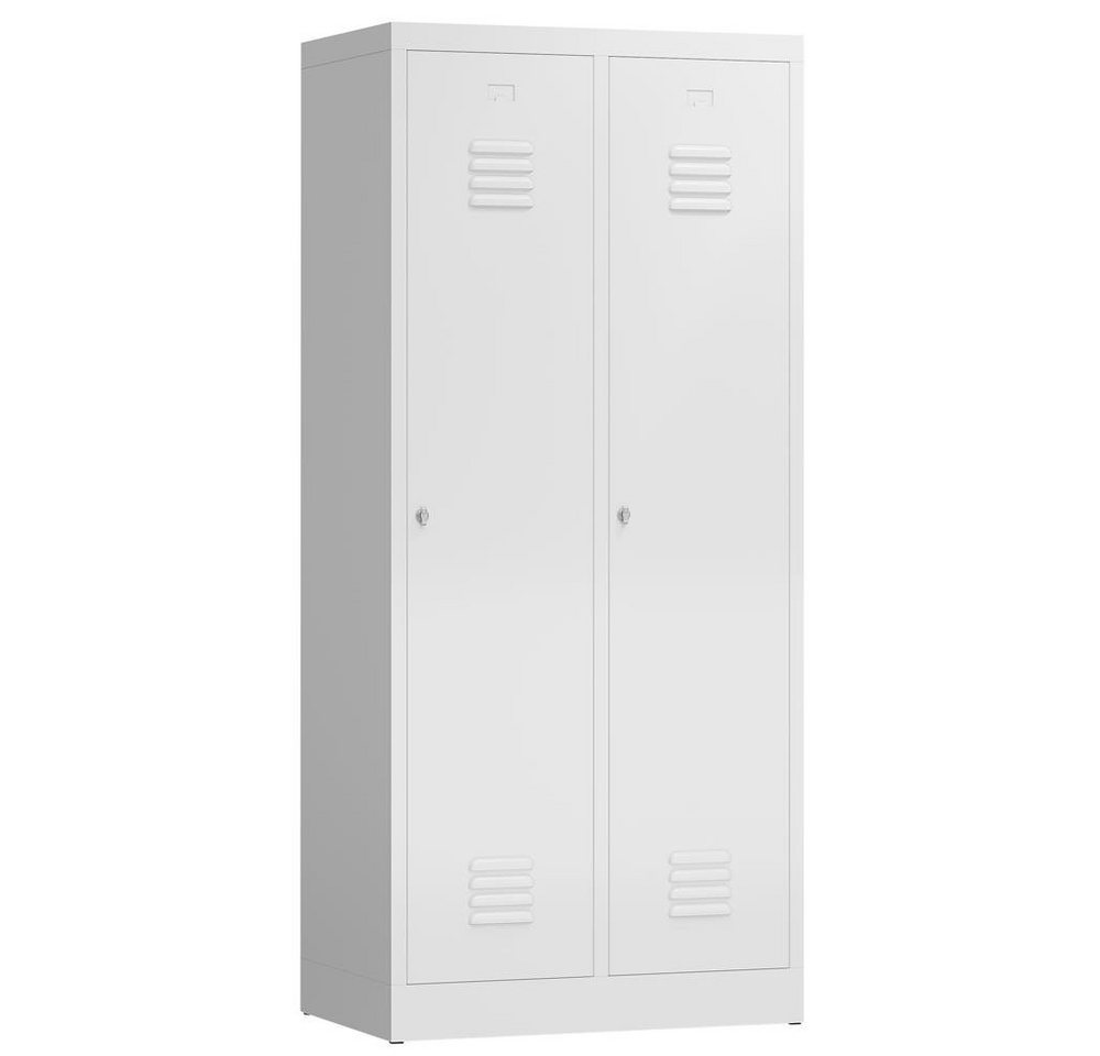 Steelboxx Spind ClassiX Garderobenschrank, 2 Abteile mit S/W-Trennung, 1800 x 800 x (1-St) Komplett verschweißt und montiert keine Montage erforderlich von Steelboxx