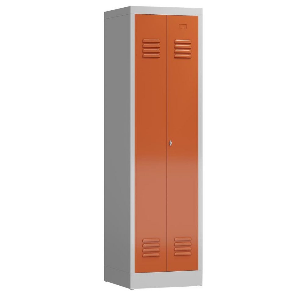 Steelboxx Spind ClassiX Garderobenschrank, 2 Abteile mittig schließend, 1800 x 500 x von Steelboxx