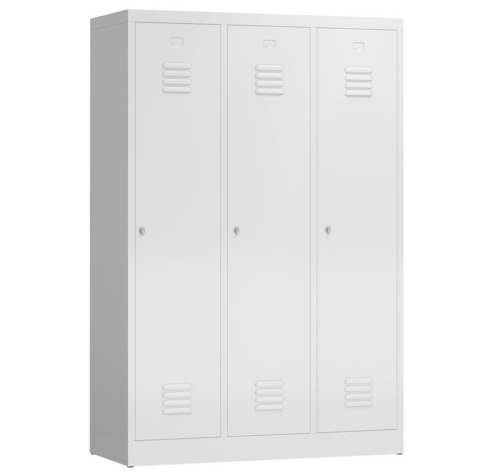 Steelboxx Spind ClassiX Garderobenschrank, 3 Abteile mit S/W-Trennung, 1800 x 1185 x (1-St) Komplett verschweißt und montiert, keine Montage erforderlich von Steelboxx