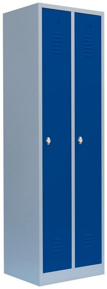 Steelboxx Spind für 2 Personen Garderobenschrank Kleiderspind 180x50x50cm (1-St) Komplett verschweißt und montiert, keine Montage erforderlich von Steelboxx