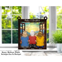 Mutter Und Tochter Für Immer Miteinander Verbunden, Personalisiertes Fenster-Sonnenfänger-Ornament, Perfektes Geschenk Von Papa von StefanieGiftsStore