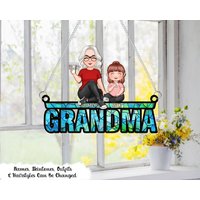 Oma Und Enkelkinder, Personalisierte Fenster Hängen Suncatcher Ornament, Muttertagsgeschenk Für Mama, Geburtstagsgeschenk, Dekor von StefanieGiftsStore