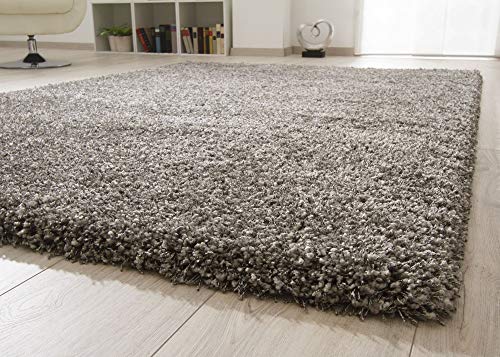 Steffensmeier Hochflor Teppich Twilight | Wohnzimmer | Beste Qualität | Elastischer Flor | Grau meliert 9999, Größe: 65x130 cm von Steffensmeier