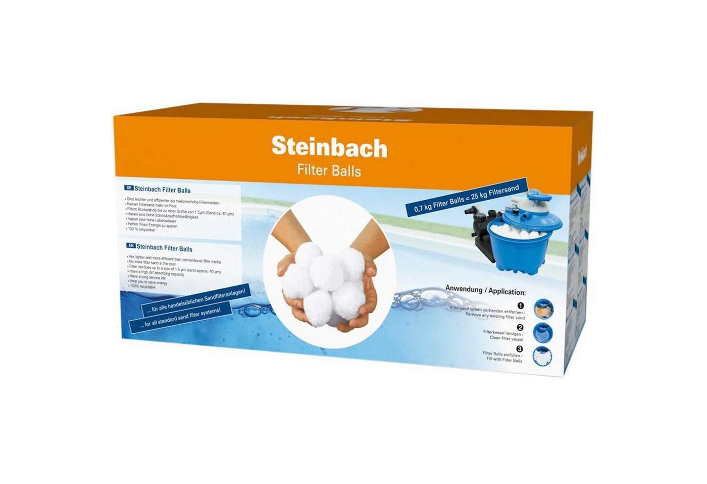 Steinbach Pool Filterbälle / Filter Balls für Swimming Pool Sandfilteranlagen, 0,7 kg, hohe Schmutzaufnahmefähigkeit von Steinbach Pool