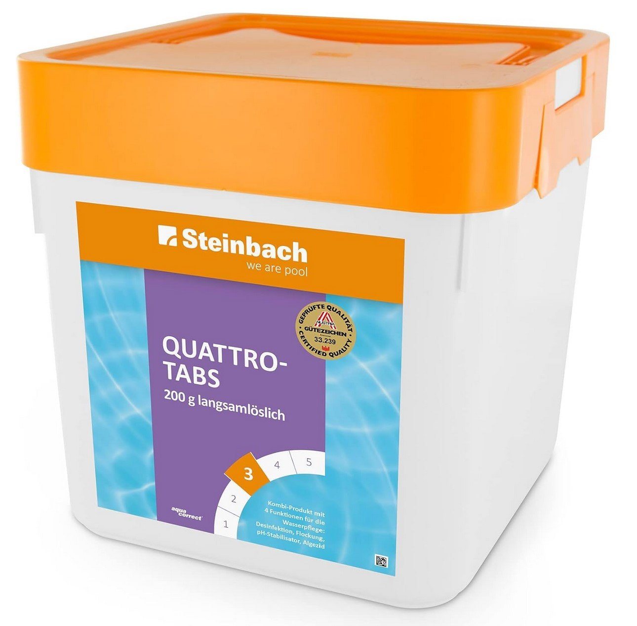 Steinbach Pool Poolpflege STEINBACH Poolpflege Quattrotabs 200g langsamlöslich, 5 Kg von Steinbach Pool