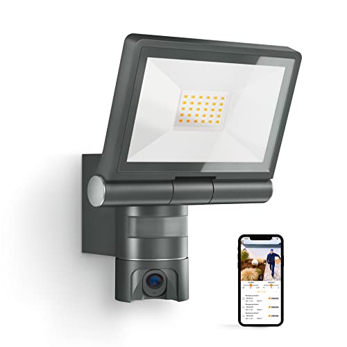 Steinel LED-Außenprojektor mit XLED CAM 1 SC Überwachungskamera, Gegensprechanlage, 180°-Infrarot-Bewegungsmelder, 21 W, Anthrazit von Steinel