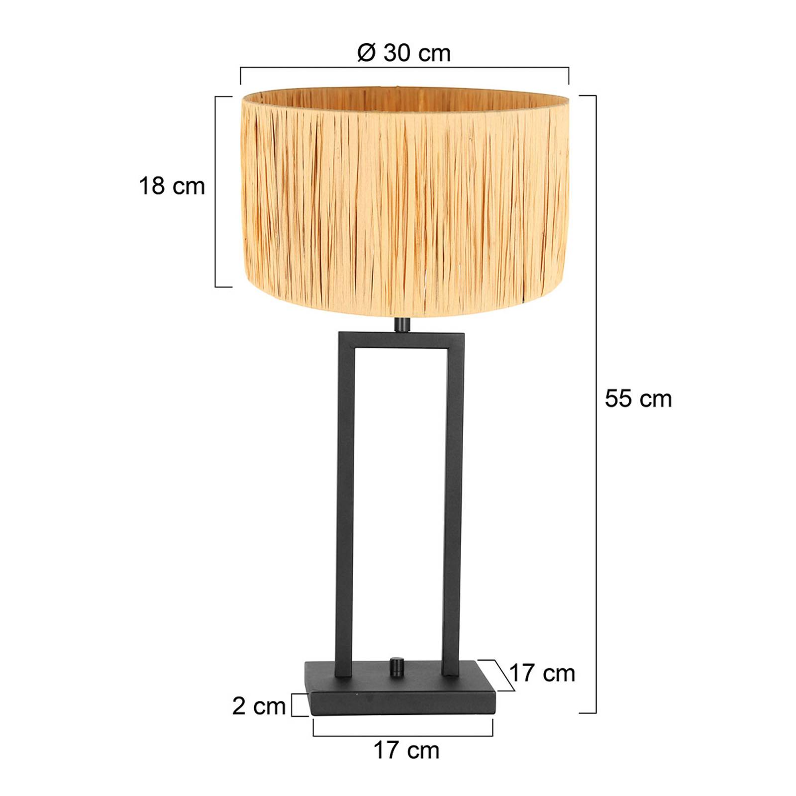 Tischleuchte Stang 3704ZW, Geflecht natur von Steinhauer