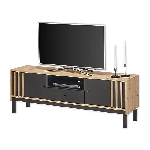 DEINE TANTE EMMA 45-292-V2 VOLANO Artisan Eiche Nb. / Schwarz Lowboard HiFi TV Sideboard ca. 155 x 54 x 39 cm von Stella Trading