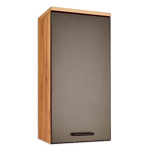 RIOM Badezimmer Hängeschrank in Artisan Eiche Optik / Schwarz - Badezimmerschrank Bad Schrank mit viel Stauraum - 30 x 61,5 x 25 cm (B/H/T) von Stella Trading