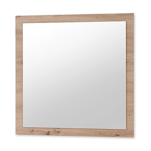 GOMERA Wandspiegel in Artisan Eiche Optik - Vielseitig einsetzbarer Spiegel für Flur & Garderobe - 78 x 78 x 2 cm (B/H/T) von Stella Trading