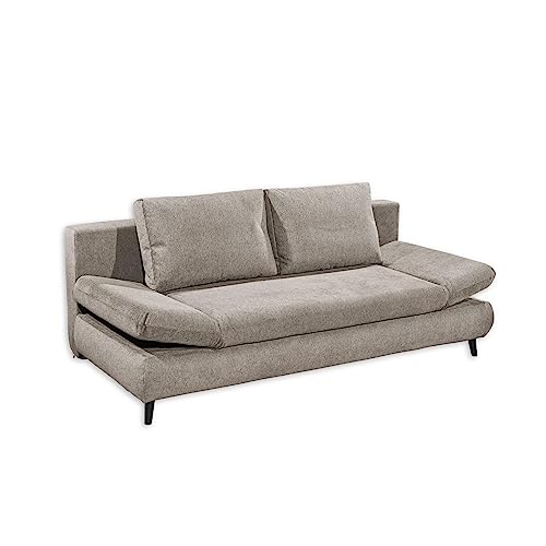 SUNNY Bequemes Schlafsofa mit Bettkasten, Taupe - Ausziehbares Sofa mit Schlaffunktion - 212 x 76 (88) X 101 cm (B/H/T) von Stella Trading