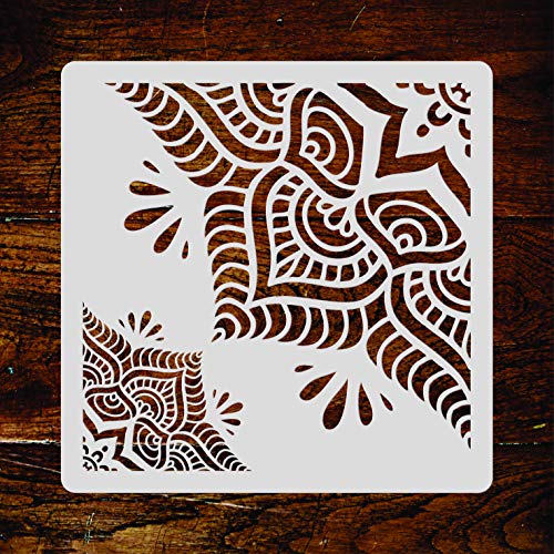 71,1 cm Damast Mandala Schablone – 35,5 x 35,5 cm (L) – Große wiederverwendbare Allover Fliesen Mandala Wand Schablone Schablone Schablone von Stencil Company