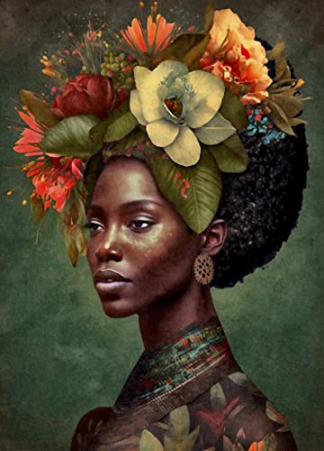 Afrikanische Frau Reispapier Poster, 29,21 x 40,64 cm – 1 einzigartiges gedrucktes Maulbeer-Papier-Kunstposter, Bild, 36 g/m², sichtbare Fasern für Decoupage-Möbelrenovierungs-Handwerk. von Stencil Company