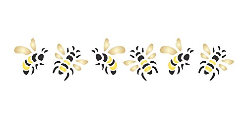 Bienenschablone – 16,5 x 3 cm – Wiederverwendbare Tier-Insekten-Bordüre-Schablone von Stencil Company