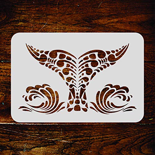 Walschwanz-Schablone - 12,5 x 7,5 cm (S) - Wiederverwendbare Tribal Ethnic Maori Orca Blauwal Wandschablone Vorlage von Stencil Company