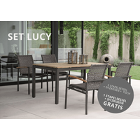 Stern Lucy-Set 3 Stühle mit Tisch 160x90 cm + 1 Stuhl mit. Kissen gratis von Stern
