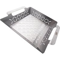 Steuber Premium Line Edelstahl Grillkorb klein 27,5 x 22 x 5,5 cm, Grill-Schale, Ersatz für Aluminium Schalen von Steuber