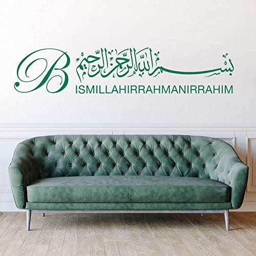 BESMELE Bismillah Wandtattoo Aufkleber Wandaufkleber Aufkleber Sticker Islam (150cm (B) x 31,45cm (H) XL, Grün) von Sticker Genie