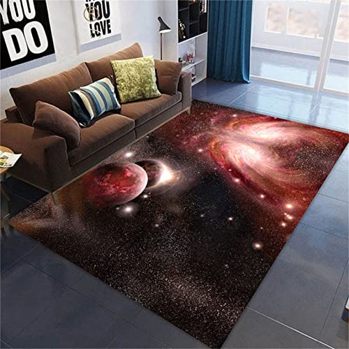 Galaxy Starry Wohnzimmer Teppich Großer Planet Kinderzimmerteppich Earth Star Area Teppich Kinderzimmer Teppich Gaming Zone rutschfeste Bodenmatte Korridor Küche Fußmatte (120 x 180 cm, Farbe 3) von Sticker Superb.