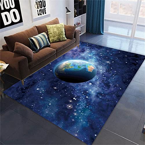 Galaxy Starry Wohnzimmer Teppich Großer Planet Kinderzimmerteppich Earth Star Area Teppich Kinderzimmer Teppich Gaming Zone rutschfeste Bodenmatte Korridor Küche Fußmatte (80 x 120 cm, Farbe 2) von Sticker Superb.