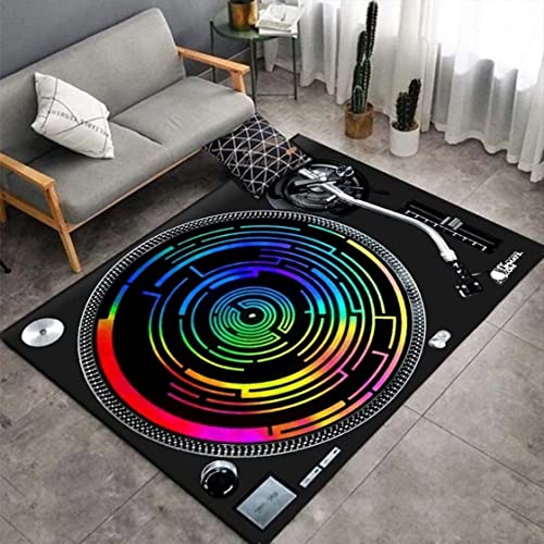 Musik Muster Teppich Fußmatten Küche Korridor Lauf Schlafzimmer Wohnzimmer Weicher Teppich CD-Player Anti-Rutsch-Carpet Großer Rug Badezimmermatte FußabtreterJunge Geschenk (Farbe,80x160 cm) von Sticker Superb.