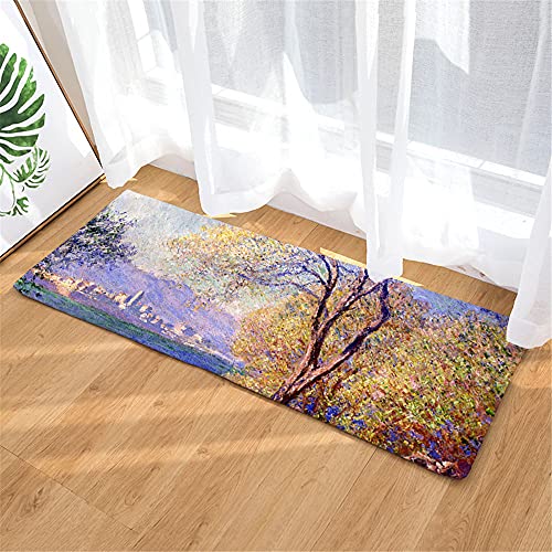 Sticker Superb Teppich Wohnzimmerteppich, 3D Wald Tier Elefant Herbst Landschaft Teppiche Schlafzimmer Bettvorleger Carpet Yoga-Teppich Boden Anti-Rutsch Kinderteppiche (Blau,40 x 60 cm) von Sticker Superb