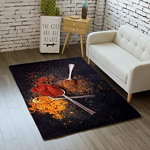 Sticker Superb. Kochen Kräuter Gewürze Teppich für Schlafzimmer Wohnzimmer Küchen Rugs Mat Bodenmatten rutschfeste Fußmatte Läufer Carpet Kinder Spielmatte Innen Außen Dekoration (Multi 3,40x60 cm) von Sticker Superb.