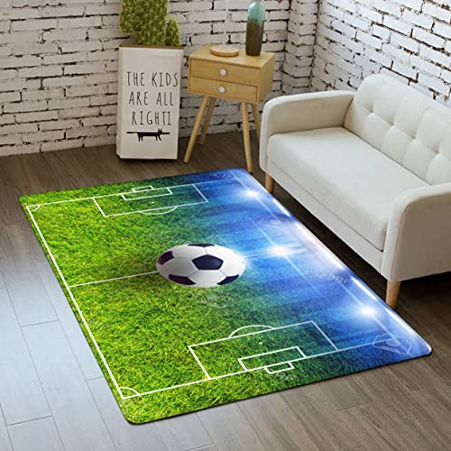 Teenager Jungen Teppiche Fußball Galaxy Starfish Wohnzimmer Schlafzimmer Carpet Gamepad Anti-Rutsch Kristall Samt Sofa Bodenmatte Kinder Spielteppich Kindergarten Dekoration (Grün,80x160 cm) von Sticker Superb.