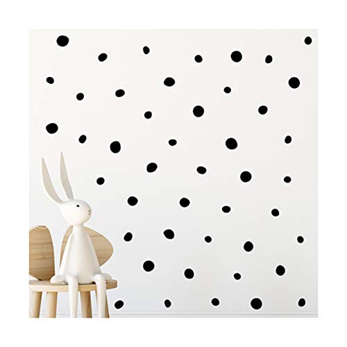 StickerDeen | Doodle Dots Muster Wandbild Stil Form Dekoration Abnehmbare Kinderzimmer Wandkunst Fenster Möbel Vinyl Aufkleber Geschenk | (216 Stück) (schwarz) von StickerDeen