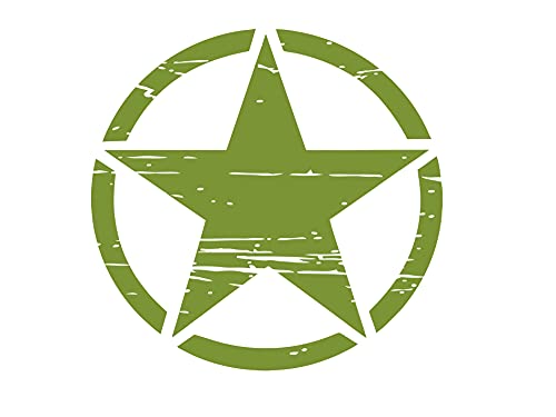 Auto Aufkleber ARMY Militär Stern Sticker Wandtattoo Wandaufkleber USA Star Armee Amerika (M 50cm x 50cm, Olive-Green) von StickerMarket