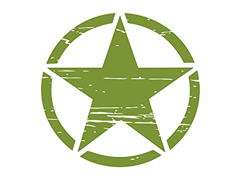 Auto Aufkleber ARMY Militär Stern Sticker Wandtattoo Wandaufkleber USA Star Armee Amerika (S 20cm x 20cm, Olive-Green) von StickerMarket