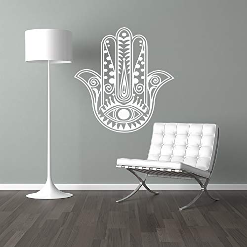 Fatimas Hand Wandtattoo Wandsticker Wandaufkleber Wohnzimmer Hamsa HandofFatima (S 40x45cm, Weiß) von StickerMarket