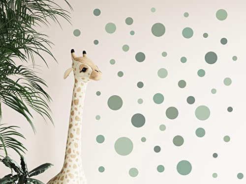 Wandtattoo für Babyzimmer 104 Stück Kreise Punkte Set Polka Tupfen Kita Wandsticker Wandaufkleber verschiedene schöne bunte Farben (Grün - Set) von StickerMarket